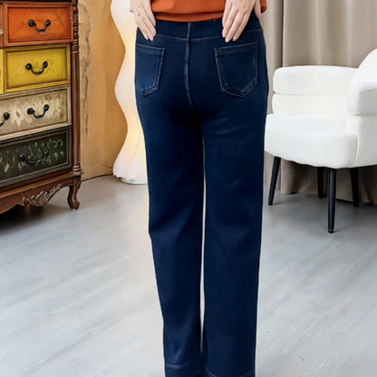 👖 60% OFF LIMITÉ! ✨ Jean Droit Femme à Ceinture Élastique - Coupe Adjustable pour un Confort Parfait et Style Moderne 🌟🛍️