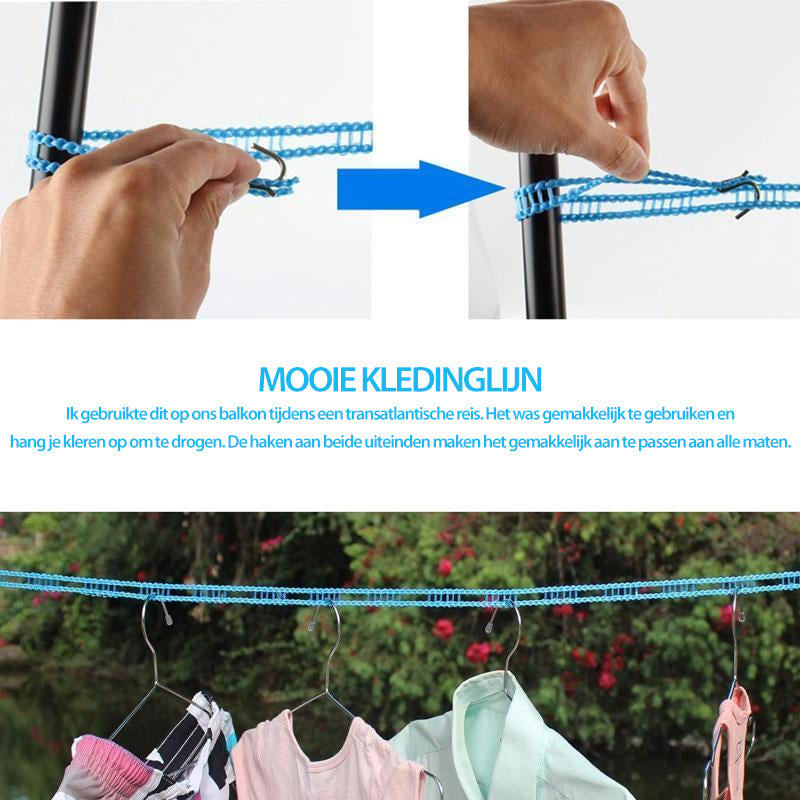 ✨ Corde à linge coupe-vent et antidérapante — stabilité assurée pour un séchage rapide
