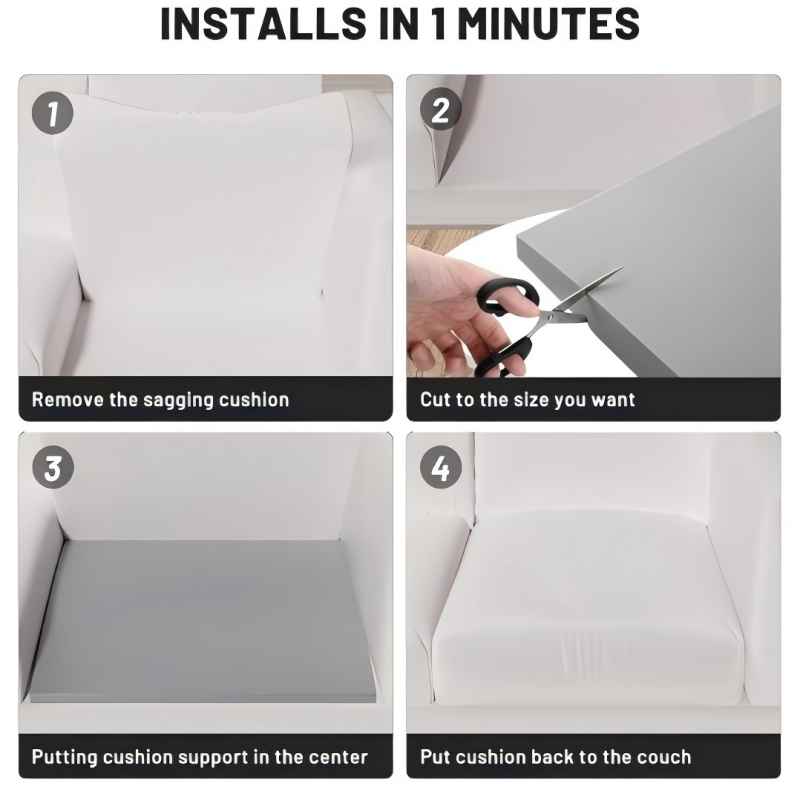 Coussin de soutien pour canapé — redonnez du maintien aux sièges affaissés. Offre spéciale : achetez 2, obtenez 1 gratuitement.