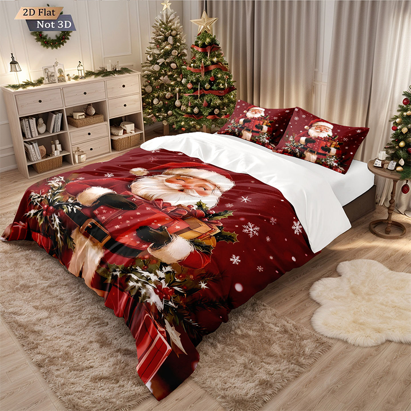 ⏳Offre spéciale à durée limitée – Ensemble festif de housse de couette 3 pièces pour Noël, confort et style 🛏️🎄❤️