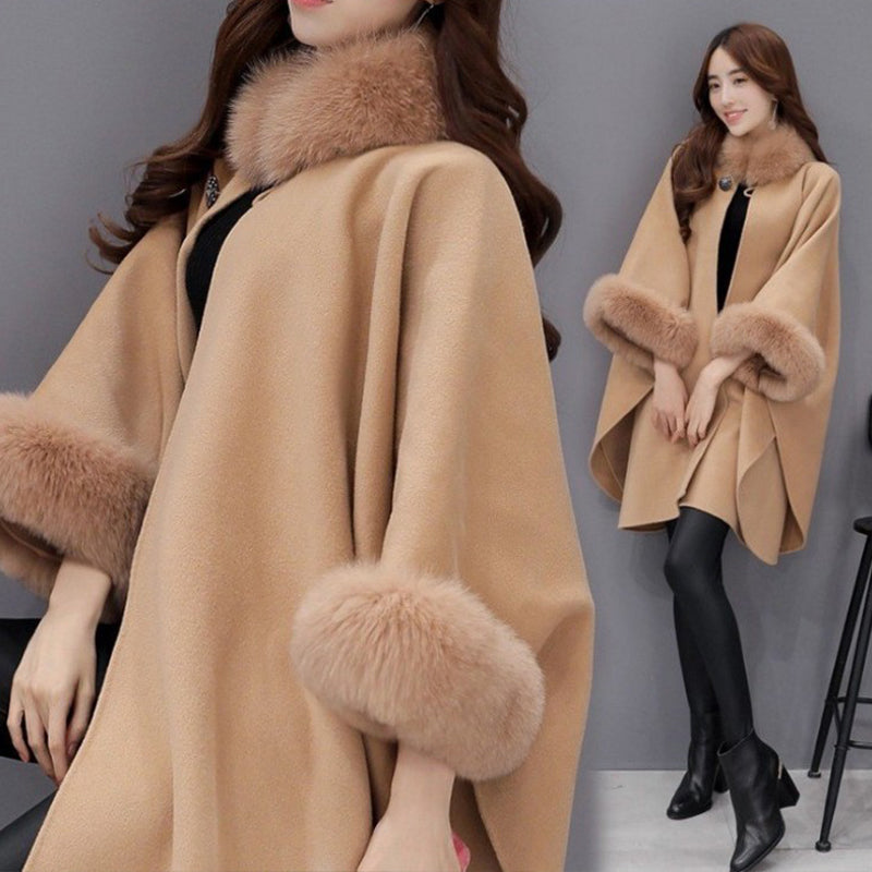 (💗Offre spéciale - 50% de réduction) Manteau à col en fourrure premium pour femmes, automne et hiver🔥Chaleureux et élégant