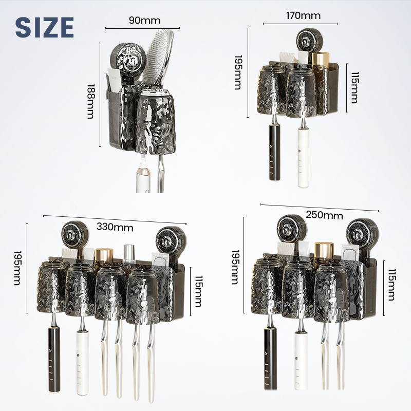 Porte-brosses à dents mural multifonctionnel – rangement pratique et élégant