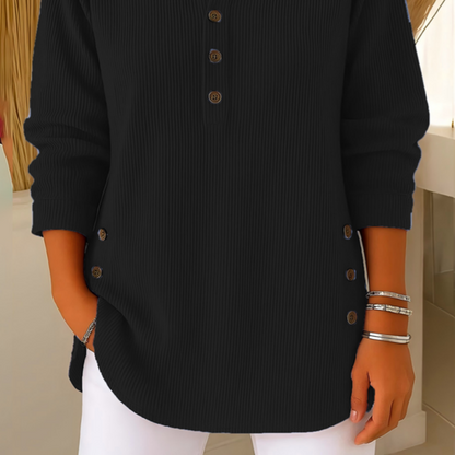 👗👚Hauts Henley en velours côtelé boutonnés pour femmes：chic et flatteur pour tous les looks📢50% DE RÉDUCTION✨