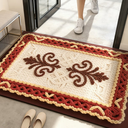Promo 50% : Tapis de sol absorbant et antidérapant au motif fil floral 3D