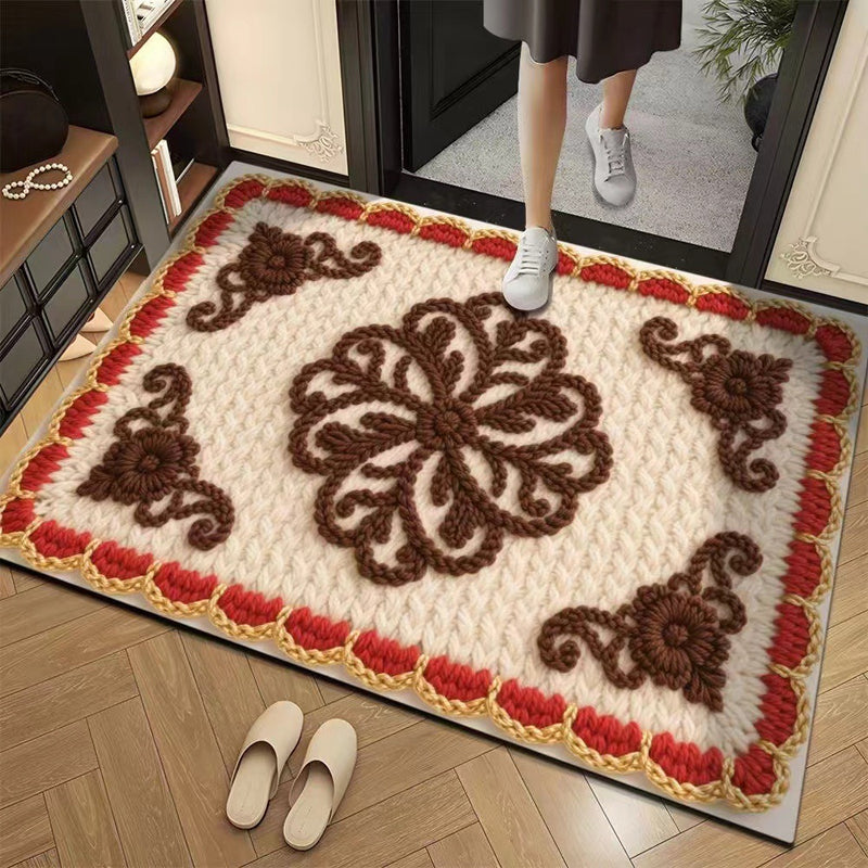 Promo 50% : Tapis de sol absorbant et antidérapant au motif fil floral 3D