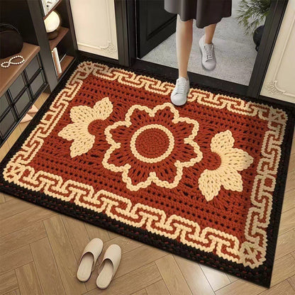 Promo 50% : Tapis de sol absorbant et antidérapant au motif fil floral 3D