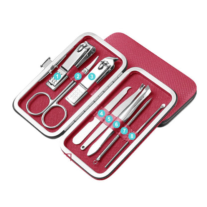 Ensemble de Manucure en Acier Inoxydable avec Étui en Cuir PU – Élégant, Durable et Portable