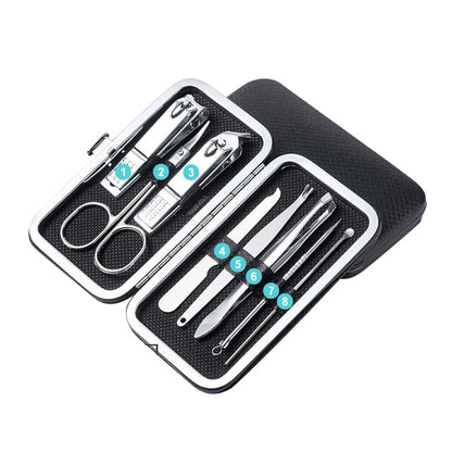 Ensemble de Manucure en Acier Inoxydable avec Étui en Cuir PU – Élégant, Durable et Portable