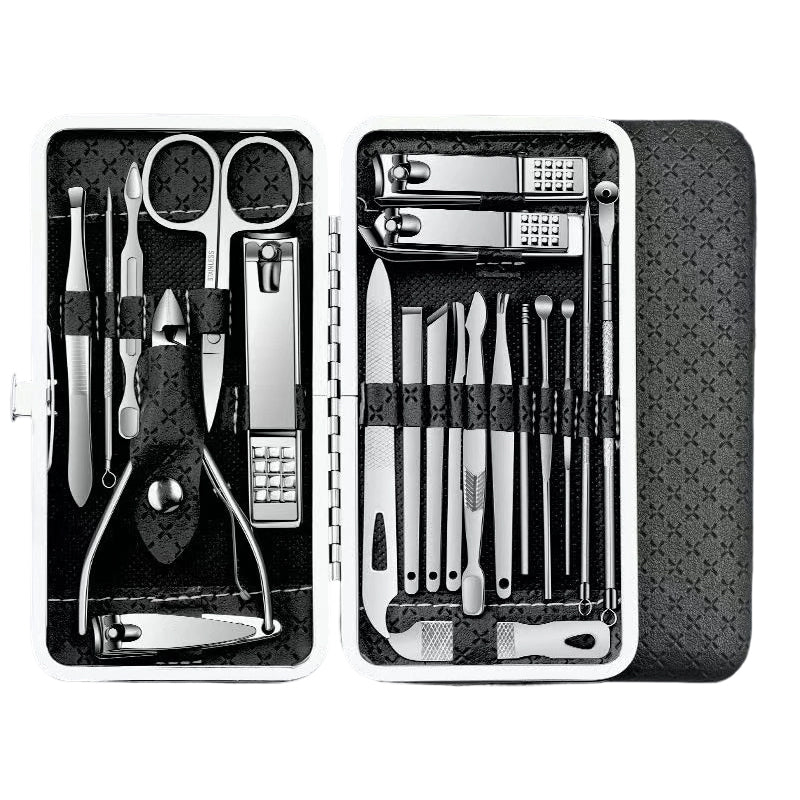 Ensemble de Manucure en Acier Inoxydable avec Étui en Cuir PU – Élégant, Durable et Portable