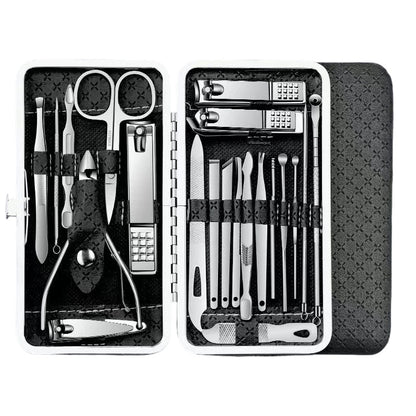 Ensemble de Manucure en Acier Inoxydable avec Étui en Cuir PU – Élégant, Durable et Portable