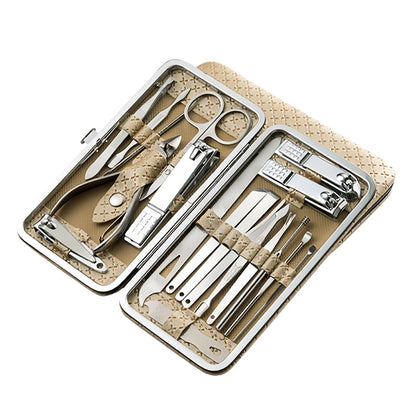 Ensemble de Manucure en Acier Inoxydable avec Étui en Cuir PU – Élégant, Durable et Portable