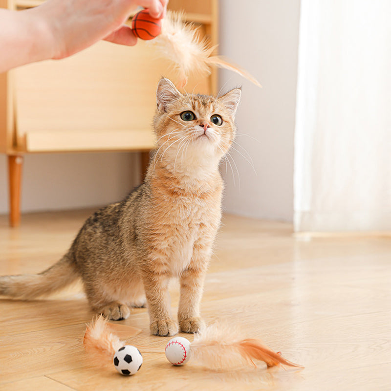 Boule rebondissante interactive avec plume pour chat — le jouet félin ultime, édition 2025 en promotion