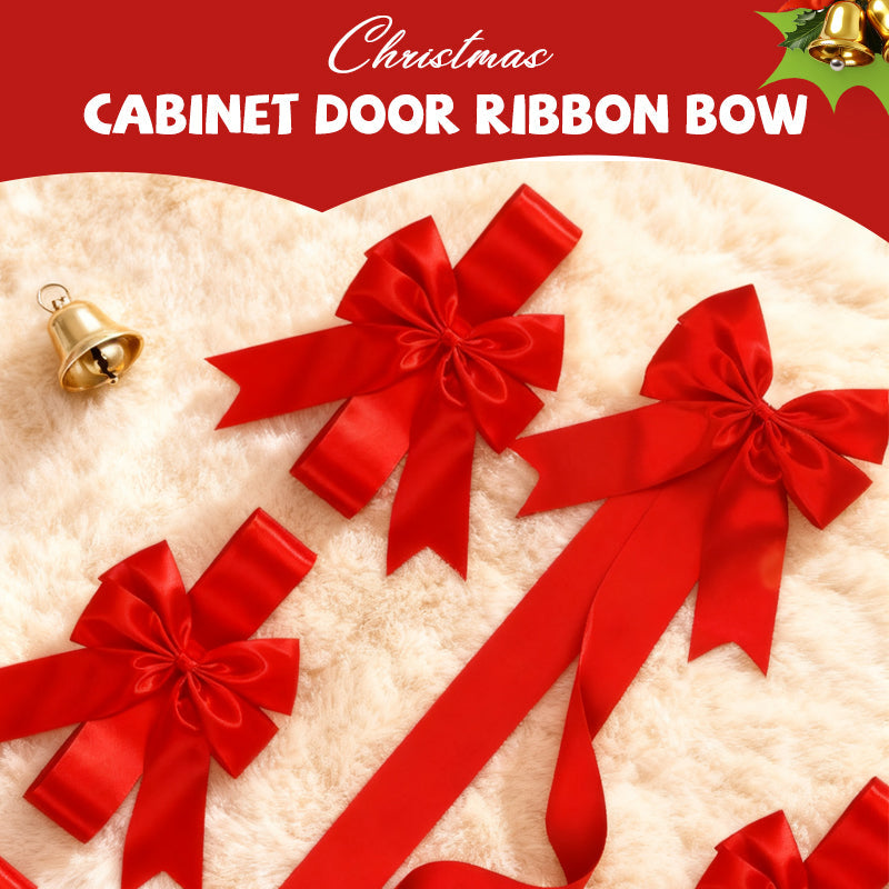 Grand nœud en ruban décoratif pour porte de placard – Noël
