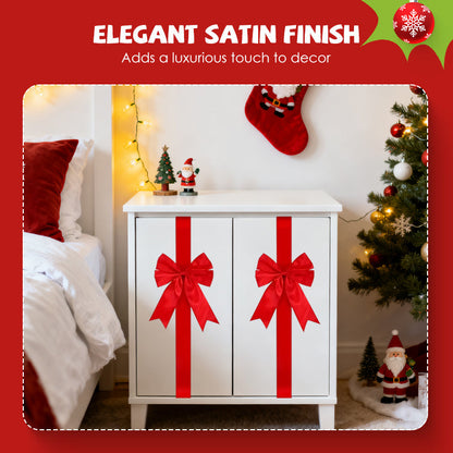 Grand nœud en ruban décoratif pour porte de placard – Noël
