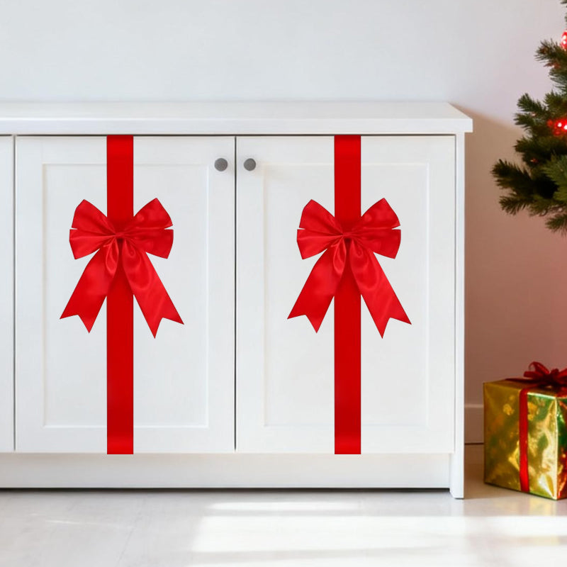 Grand nœud en ruban décoratif pour porte de placard – Noël