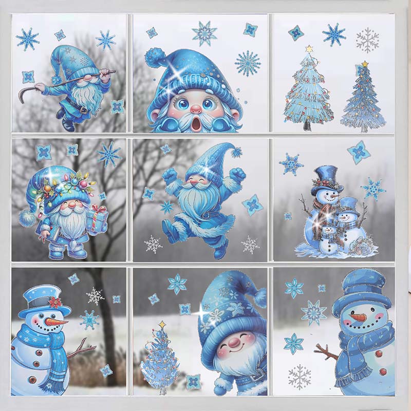 🎄 50% DE RÉDUCTION! ✨ DÉCORATION DE FENÊTRE MAGIQUE DE NOËL - Autocollant Scintillant Sans Colle, Effet Brillant Intérieur/Extérieur, Facile à Appliquer et à Retirer 🎅🌟