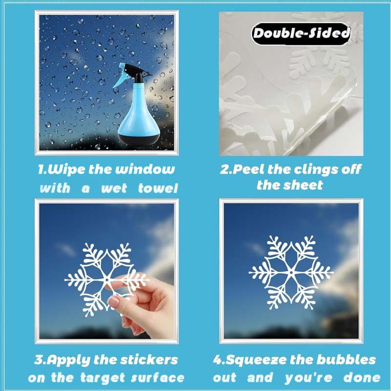 🎄 50% DE RÉDUCTION! ✨ DÉCORATION DE FENÊTRE MAGIQUE DE NOËL - Autocollant Scintillant Sans Colle, Effet Brillant Intérieur/Extérieur, Facile à Appliquer et à Retirer 🎅🌟