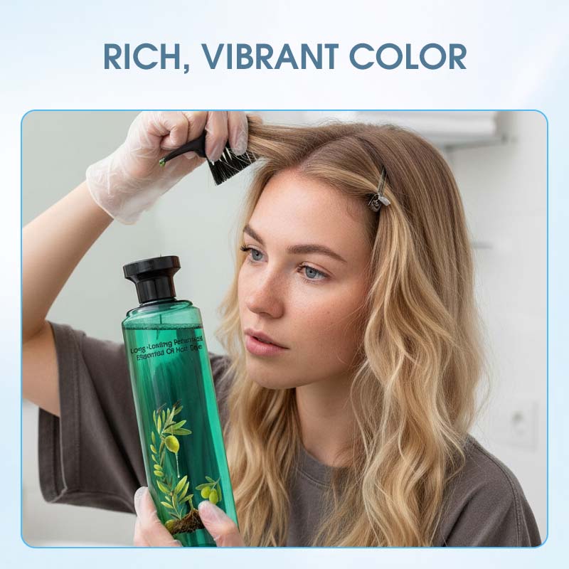 🌿 Teinture Capillaire Botanique aux Huiles Essentielles – Couleur Durable, Douce pour les Cheveux et Nourrissante, Sans Irritation 🌿