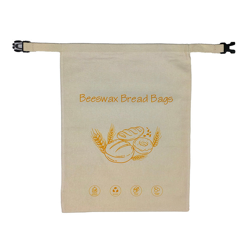 Sac à Pain Réutilisable en Cire d'Abeille – Idéal pour Pain au Levain Fait Maison, Écologique et Durable