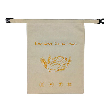 Sac à Pain Réutilisable en Cire d'Abeille – Idéal pour Pain au Levain Fait Maison, Écologique et Durable