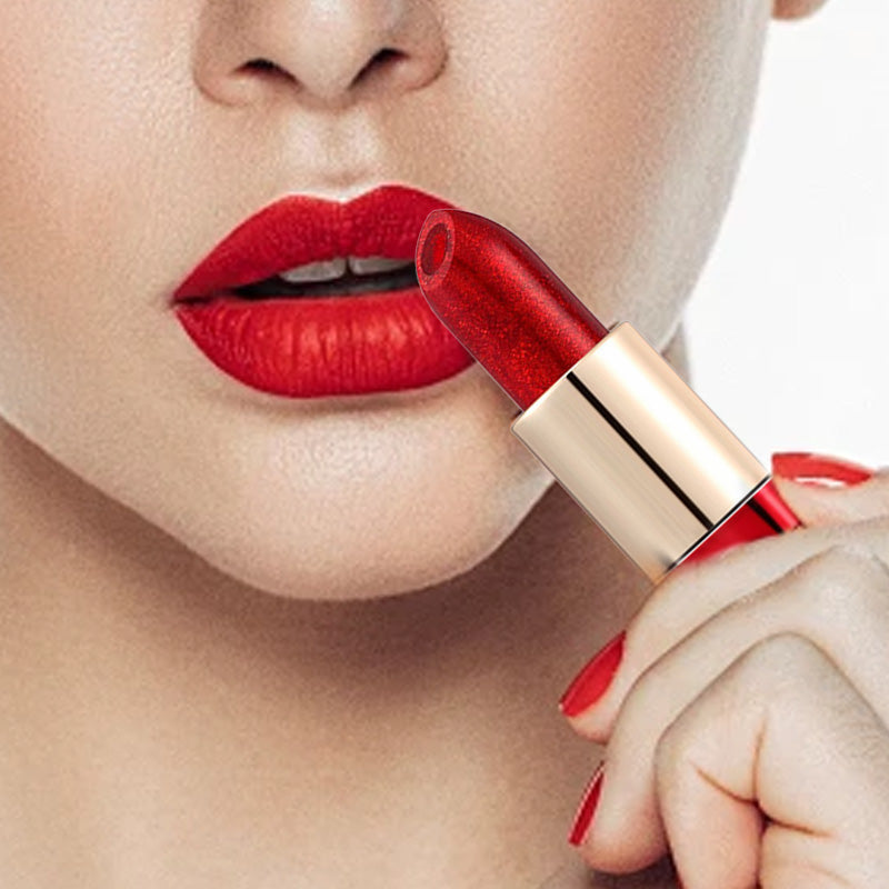 Éclair de Noël : Rouge à Lèvres Pailleté Hydratant qui Change de Couleur — Double Couche, Longue Tenue et Activation Thermique — Promo 48%