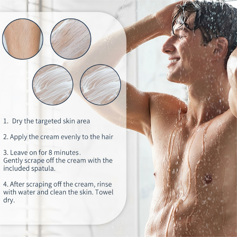 ✨ACHETEZ-EN 1 OBTENEZ-EN 1 💖Crème Dépilatoire Homme à Action Rapide – Peau Lisse, Sans Irritation🧴🌿
