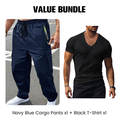 🏕️ NOUVEAUTÉ 2026 | Pantalon Cargo Outdoor Homme | Respirant & Poches Multiples ✨【T-shirt OFFERT】