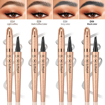 Stylo à Sourcils 3D Microblading – Effet Naturel, 4 Pointes pour une Définition Parfaite