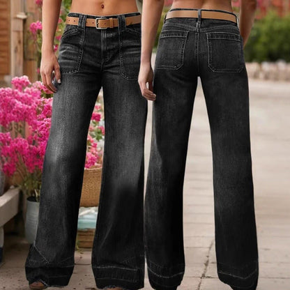 👖✨ Chic Rétro | Jean Évasé Femme | Coupe Allongeante & Poches Généreuses 💫【-60%】