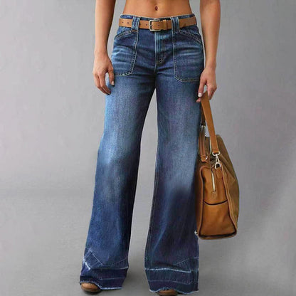 👖✨ Chic Rétro | Jean Évasé Femme | Coupe Allongeante & Poches Généreuses 💫【-60%】