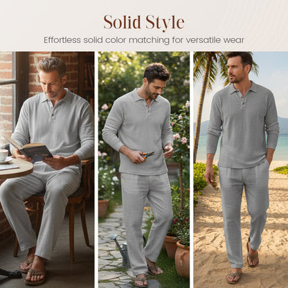 💎 -50% SUR L'ENSEMBLE 2 PIÈCES EN LIN ! 💎 Respirant, Coupe Ample & Poches Pratiques pour Homme 👕