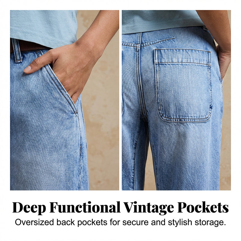 🌟 Short en jean large taille haute pour femme – Effet allongeant et délavage vintage – Pantalon court décontracté – Idéal pour l'été, la plage ou une journée de détente 👒