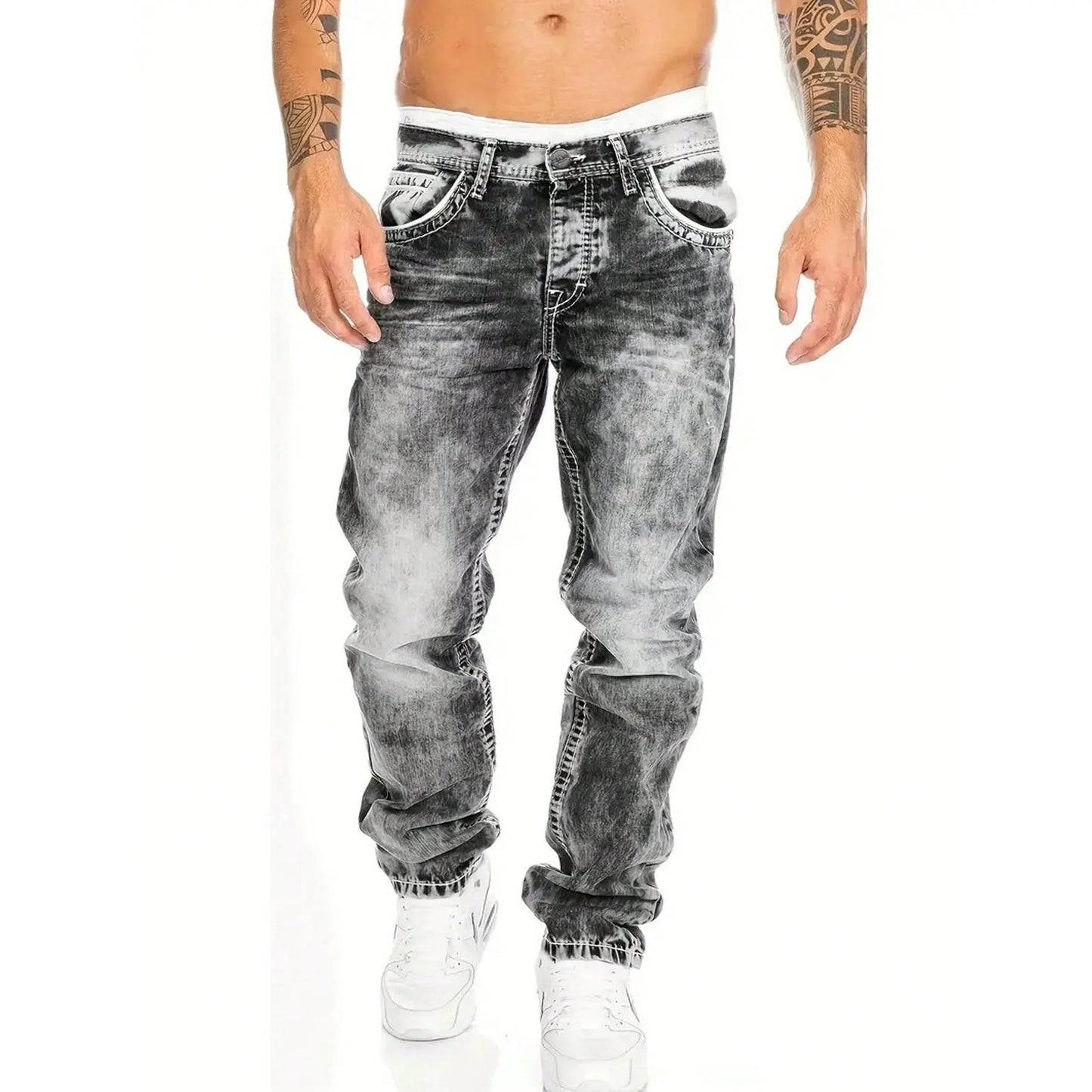 📢📢50 % de réduction !! ⏰Jean en denim extensible créatif à la mode pour hommes, style minimaliste adapté à l'été, style Emo