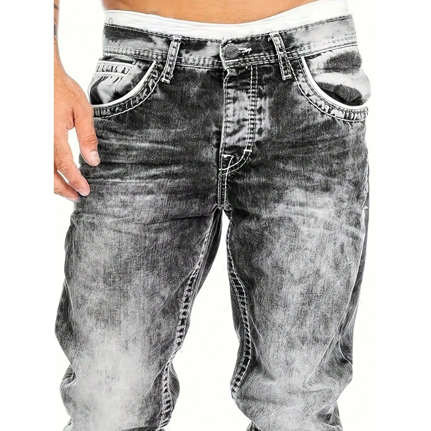 📢📢50 % de réduction !! ⏰Jean en denim extensible créatif à la mode pour hommes, style minimaliste adapté à l'été, style Emo