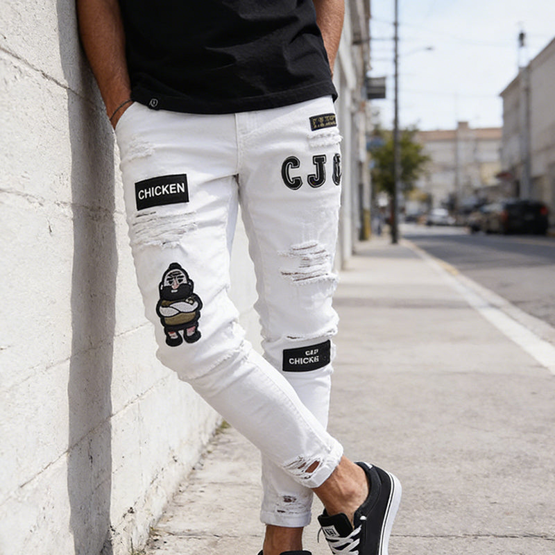 👖 50% DE RÉDUCTION! 🔥 Jean Slim Déchiré pour Homme – Coupe Moderne, Détails Déchirés & Look Tendance 💙