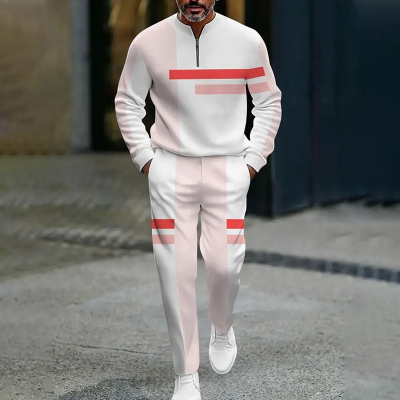 🔥NOUVEAUTÉ 2026 - 38 % DE RÉDUCTION🔥Ensemble de survêtement à demi-zip pour homme, motif color block