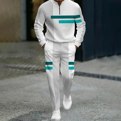 🔥NOUVEAUTÉ 2026 - 38 % DE RÉDUCTION🔥Ensemble de survêtement à demi-zip pour homme, motif color block