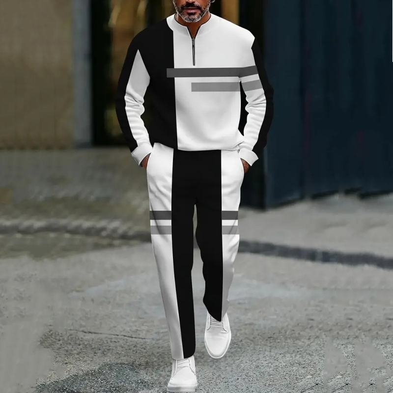 🔥NOUVEAUTÉ 2026 - 38 % DE RÉDUCTION🔥Ensemble de survêtement à demi-zip pour homme, motif color block