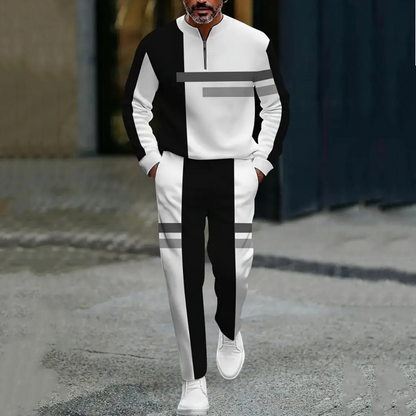 🔥NOUVEAUTÉ 2026 - 38 % DE RÉDUCTION🔥Ensemble de survêtement à demi-zip pour homme, motif color block