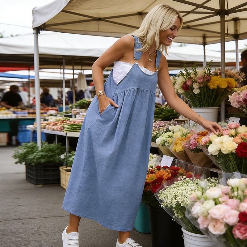 👗 50 % DE RÉDUCTION MAINTENANT ! 🌸Une robe ample et légère comme un nuage ☁️ Légère, respirante et confortable 🌬️ Dotée d'une grande poche cachée 📱