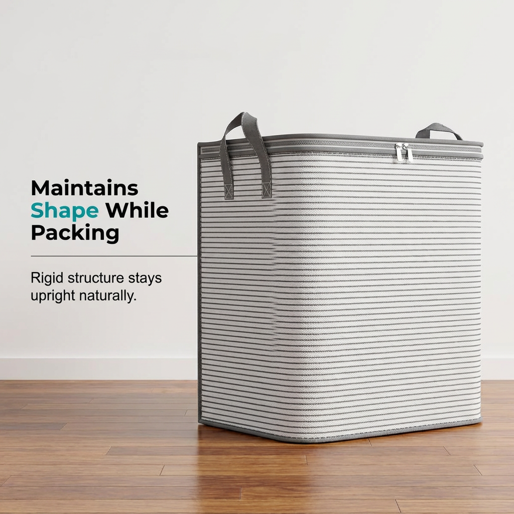 🧺 Sac de Rangement Grande Capacité – Pour Couvertures, Vêtements & Linge de Maison, avec Fermeture Éclair