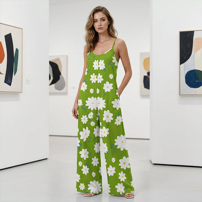 💐50% DE RÉDUCTION ! Combinaison à Jambes Larges Floral – Parfaite pour vos Vacances & Photos 🏖️📸【Prix Exceptionnel】