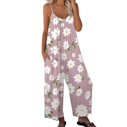 💐50% DE RÉDUCTION ! Combinaison à Jambes Larges Floral – Parfaite pour vos Vacances & Photos 🏖️📸【Prix Exceptionnel】