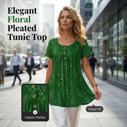 📢📢54 % DE RÉDUCTION !! ⏰Tunique femme plissée à imprimé floral✨🌸