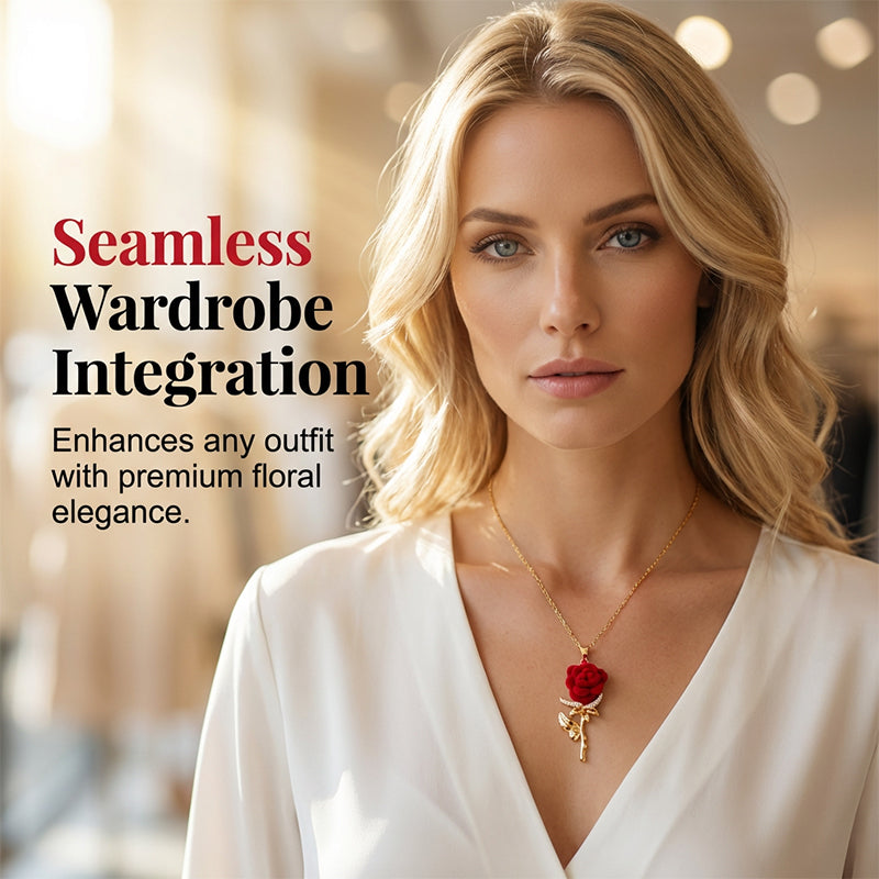 ⏳Offre Spéciale Limité dans le Temps⏰Pendentif Rose Rouge Élégant – Design Délicat, Hypoallergénique & Parfait pour l'Élégance Quotidienne ou en Cadeau✨