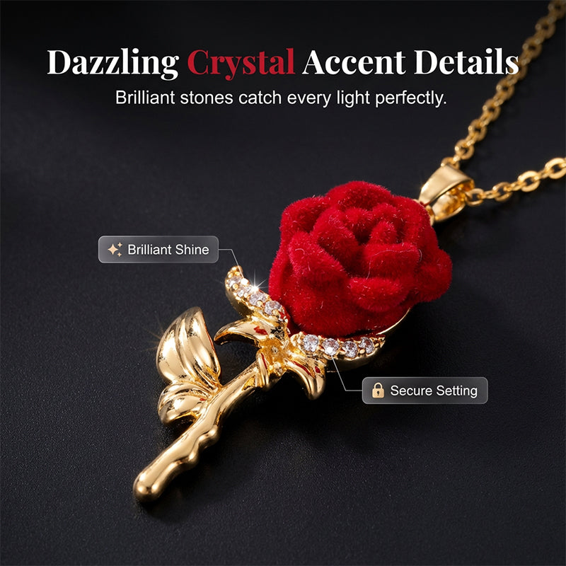 ⏳Offre Spéciale Limité dans le Temps⏰Pendentif Rose Rouge Élégant – Design Délicat, Hypoallergénique & Parfait pour l'Élégance Quotidienne ou en Cadeau✨