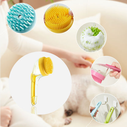 Brosse de bain pour animaux de compagnie avec un long manche et distributeur de shampoing – 50 % de réduction
