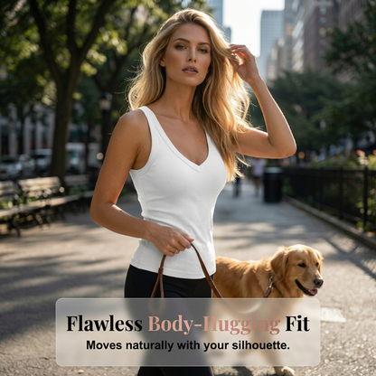 🥳SOLDES D'ÉTÉ🥳💞PLUS DE 50 000 EXEMPLAIRES VENDUS !💥50 % DE RÉDUCTION ! 🔥Débardeur à col en V côtelé pour femme