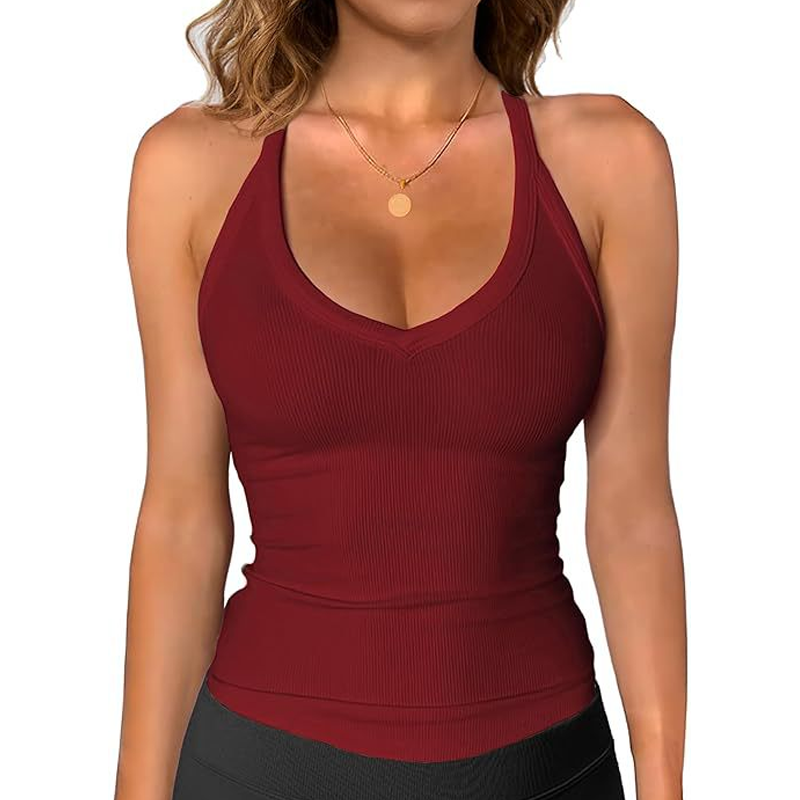 🥳SOLDES D'ÉTÉ🥳💞PLUS DE 50 000 EXEMPLAIRES VENDUS !💥50 % DE RÉDUCTION ! 🔥Débardeur à col en V côtelé pour femme