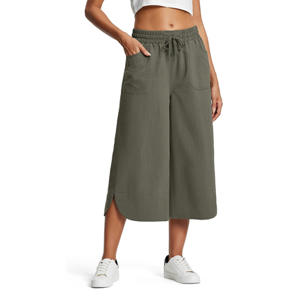 🌼 50 % DE RÉDUCTION EN CE MOMENT ! 🌼 Short en tissu uni à la coupe ample pour femme